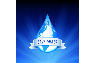 Save the Earth and water concept