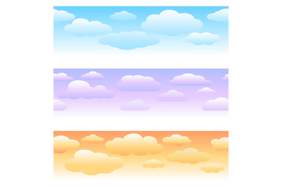 Clouds horizontal seamless patterns