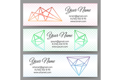 Polygonal shapes banners set