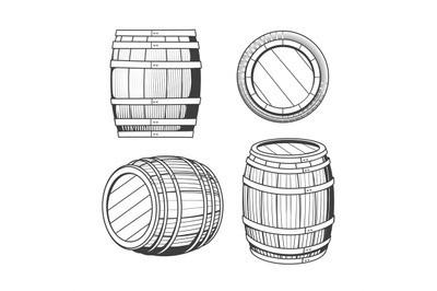 Vintage oak barrel set