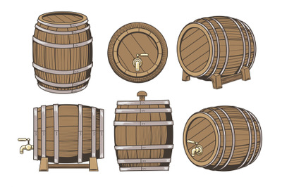 Wooden barrel set