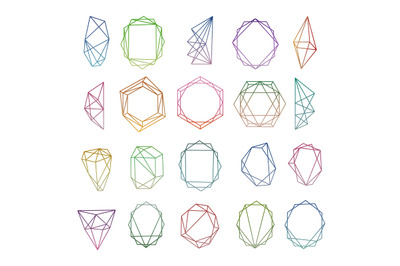 Modern polygonal geometric diamond frames