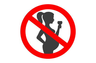 Pregnant no drinking alcohol sign