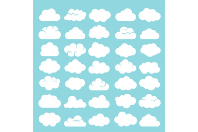 Cartoon clouds set