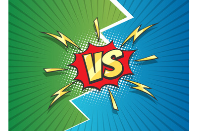 Versus Sign Duel Battle Comic Frame. Vector illustration