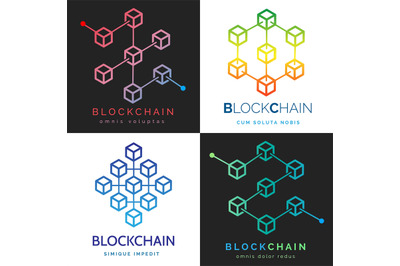 Blockchain logo set