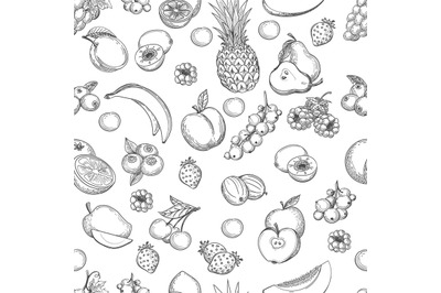 Fruits line seamless pattern