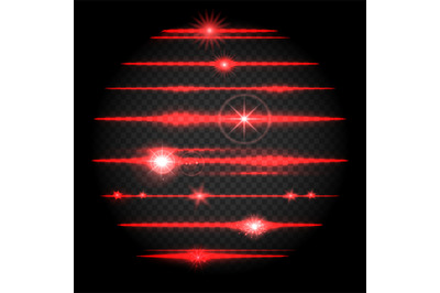 Red laser lens flare set