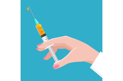 Syringe vaccination concept