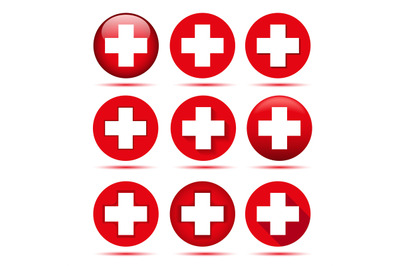 Red cross icons