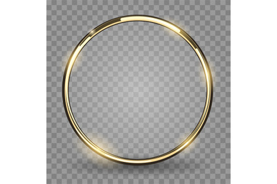 Gold ring on transparent background