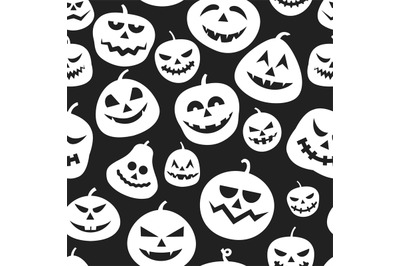 Autumn pumpkins black pattern