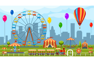 Amusement park theme illustration