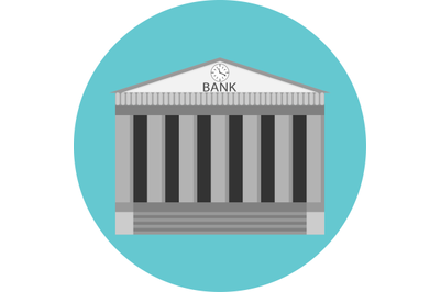 Bank icon flat design