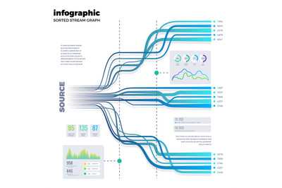 Flow chart process tree vector infographic