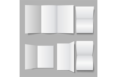 Blank white document leaflet. 3d advertising pamphlet brochure or flye