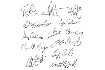 Autographs handwritten pen signatures for delivery and business docume