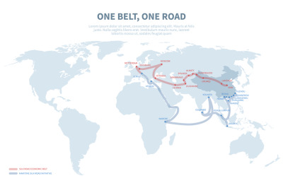 Asia and Europe international transit way. Chinese transport new silk