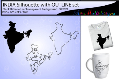 Indian states map outline / india map silhouette / india map outline