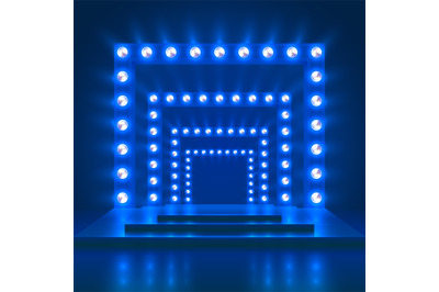 Show show casino vector background with stage and light decoration. Sh