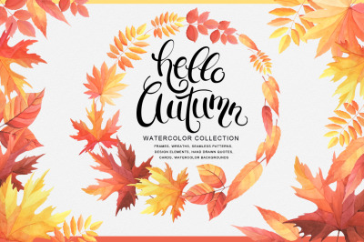 Hello Autumn watercolor collection