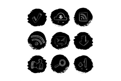 Social media network hand drawn icons set