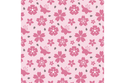 Pink blossom flowers seamless pattern design