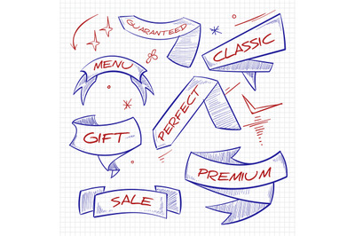 Sketch shopping, trade, advertising banners design