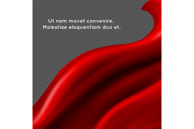 Red silk fabric abstact vector background - textile banner design