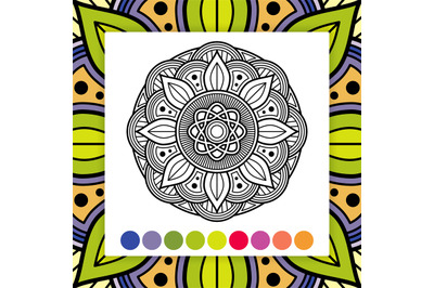 Coloring mandala. Asian, oriental decorative element