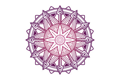 Colorful mandala vector design. Asian, korean, oriental flower mandala