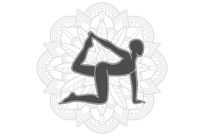 Yoga training logo design. Female pilates silhouette