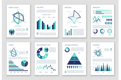 Multipurpose marketing vector infographics with charts, option graphs