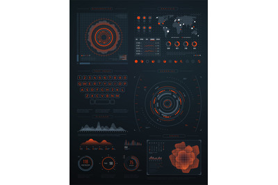 Digital futuristic hud virtual interface. Vector technology screen wit