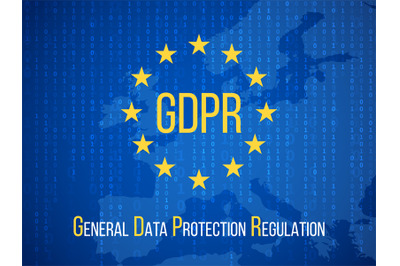 Gdpr general data protection regulation. Internet business safety vect