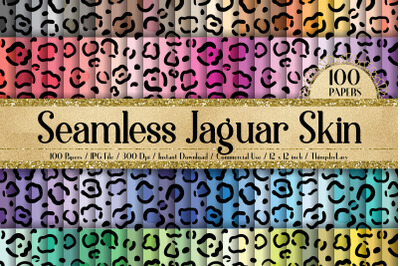 100 Seamless Jaguar Skin Print Animal Tribal Digital Papers