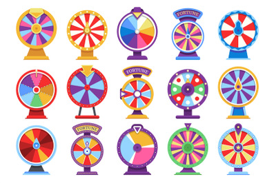 Roulette fortune spinning wheels flat icons casino money games - bankr