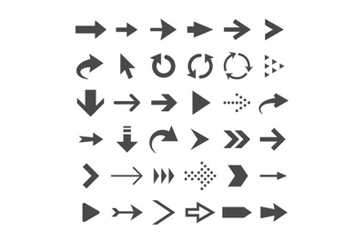 Arrow web icons isolated, cursor arrows, download and next page naviga