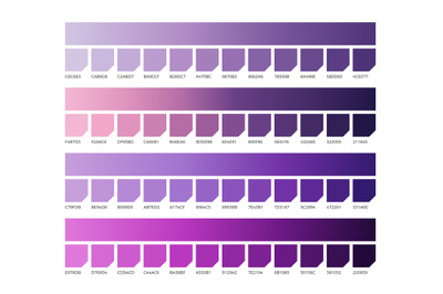 Ultra violet pantone color vector swatches. Colors of 2018