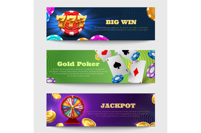 Sports gambling banners with lottery machine, fortune wheel golden coi