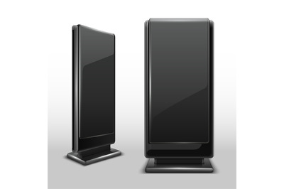 Outdoor lcd digital display. Standing screen billboard isolated vector