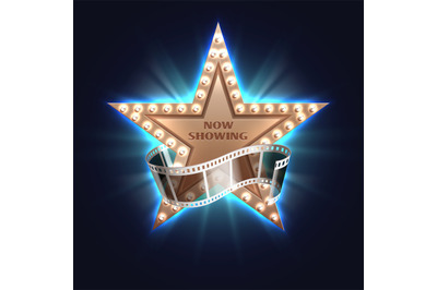 Now showing movie vector background with hollywood film star