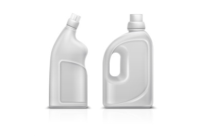 Household chemical blank 3d plastic white bottles. Toilet antiseptic c