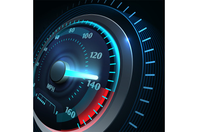 Futuristic sports car speedometer. Abstract speed racing vector backgr