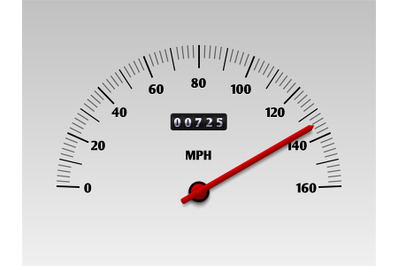 Car speedometer with speed level scale or tachometer vector illustrati