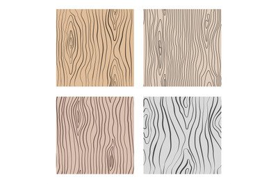 Wooden seamless patterns set. Wood grain repetitive vector textures