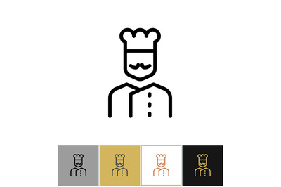 Chef icon, restaurant kitchen cook sign