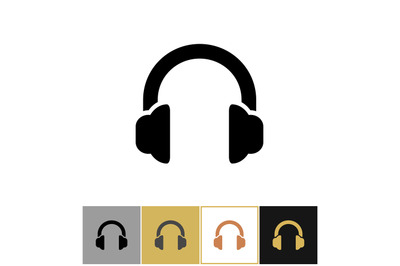 Headphones icon, headphone audio symbol