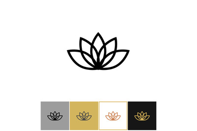 Lotus icon, lotos calm and harmony pictogram