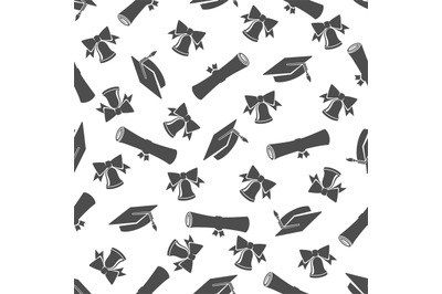 Graduate seamless pattern with student cap